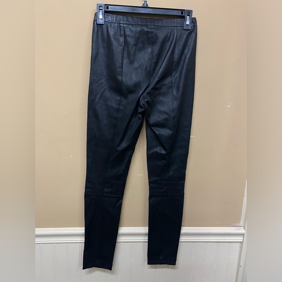 Lamarque Winnie Seamed Leather Legging Black Size Small - Picture 2 of 6